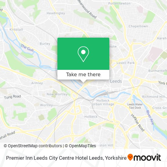 Premier Inn Leeds City Centre Hotel Leeds map