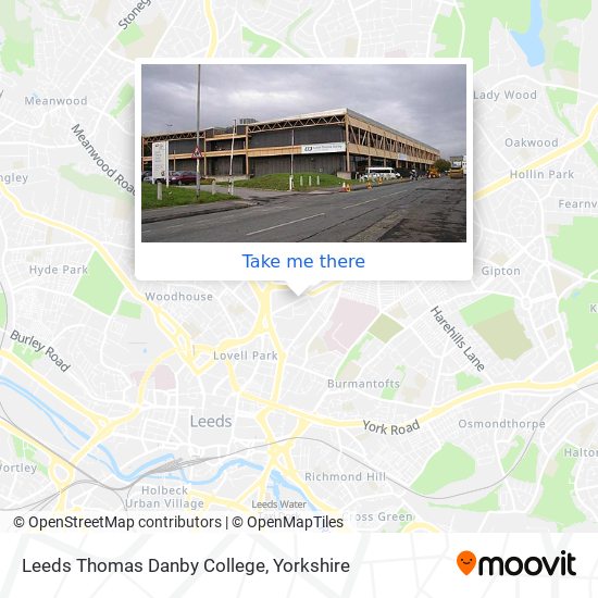 Leeds Thomas Danby College map