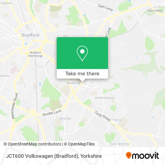 JCT600 Volkswagen (Bradford) map