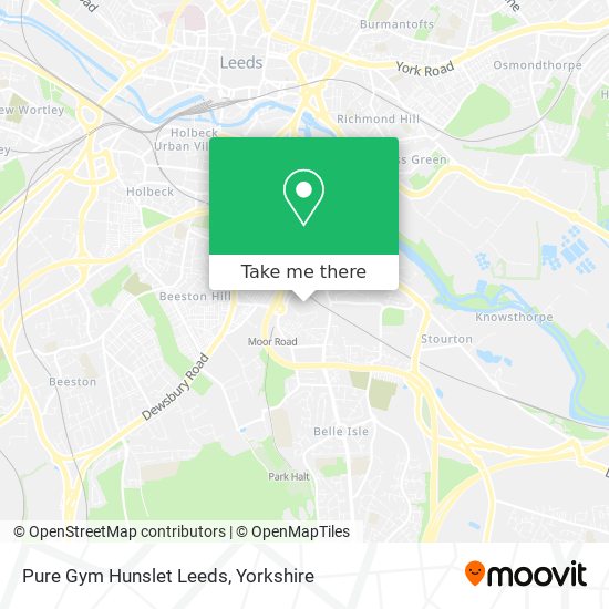 Pure Gym Hunslet Leeds map