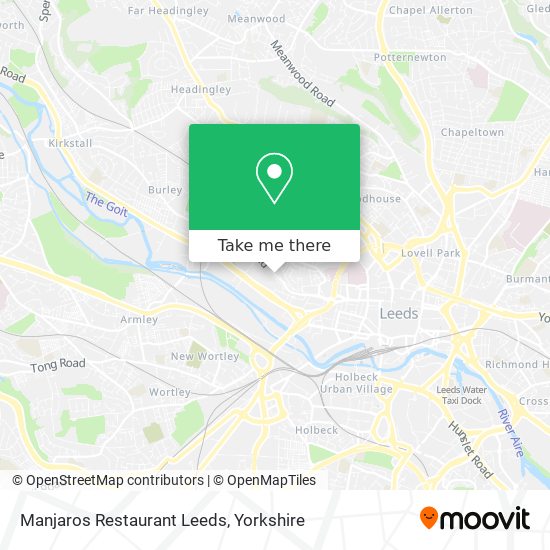 Manjaros Restaurant Leeds map