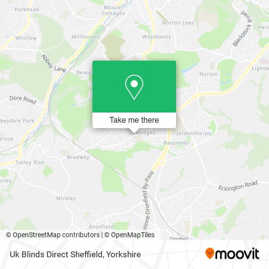 Uk Blinds Direct Sheffield map