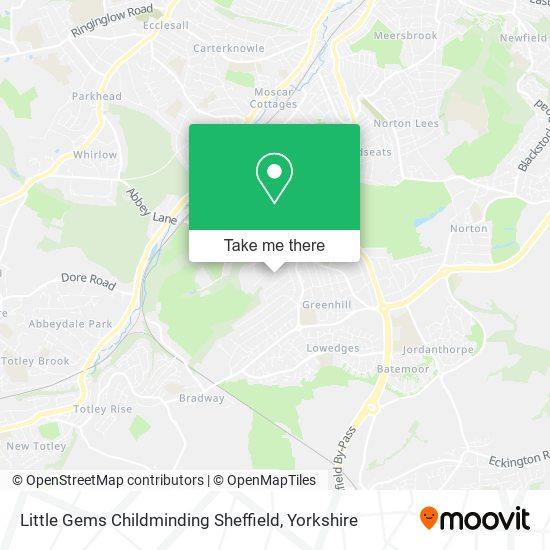 Little Gems Childminding Sheffield map