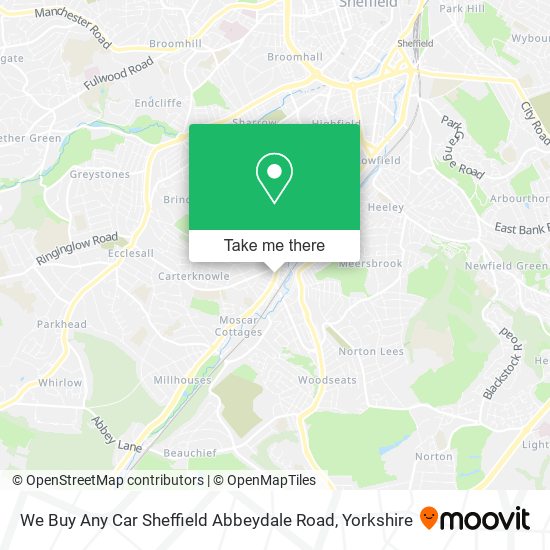 We Buy Any Car Sheffield Abbeydale Road map