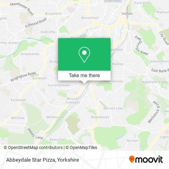 Abbeydale Star Pizza map