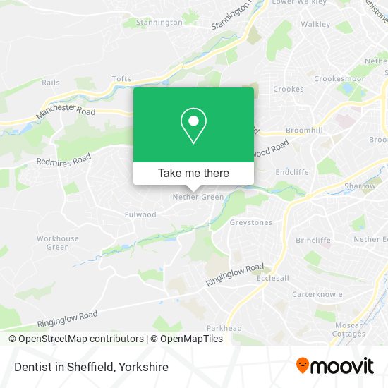 Dentist in Sheffield map