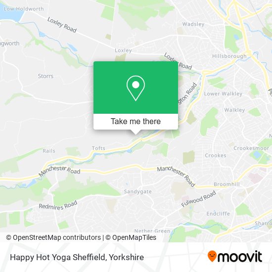 Happy Hot Yoga Sheffield map