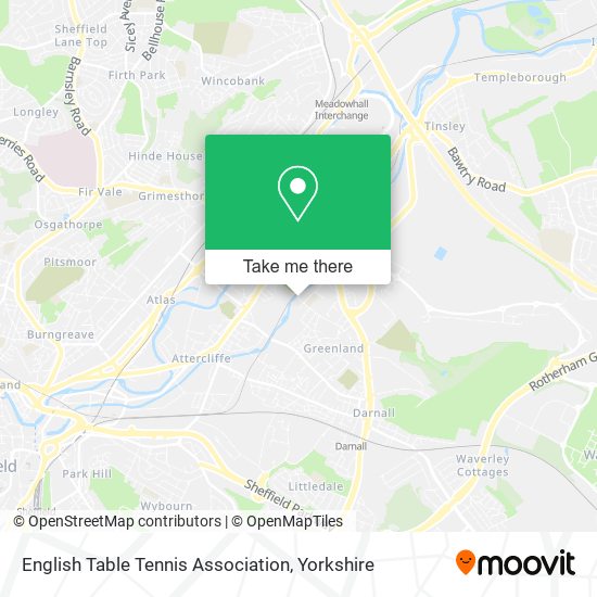 English Table Tennis Association map