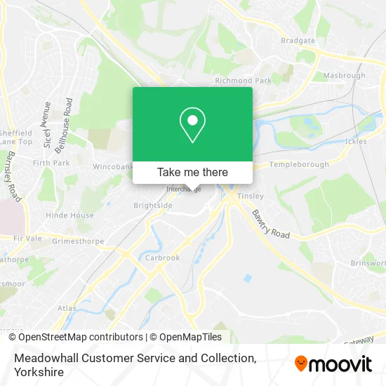 Meadowhall Customer Service and Collection map