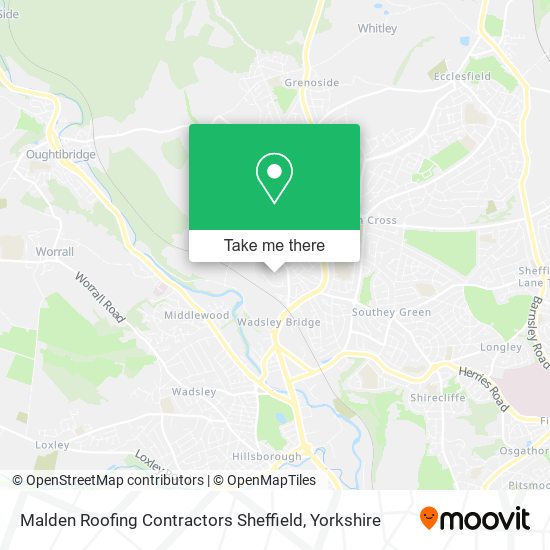 Malden Roofing Contractors Sheffield map