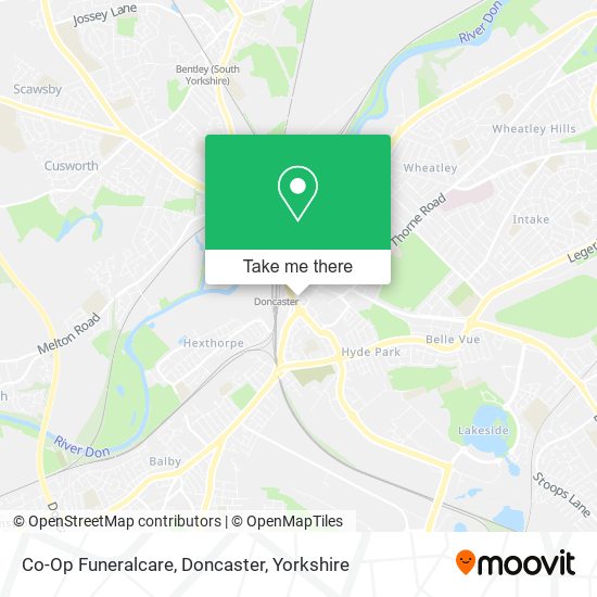 Co-Op Funeralcare, Doncaster map