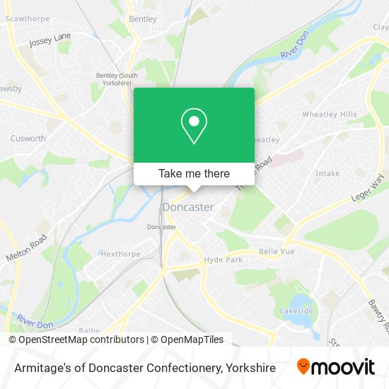 Armitage's of Doncaster Confectionery map