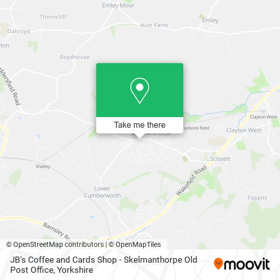 JB's Coffee and Cards Shop - Skelmanthorpe Old Post Office map