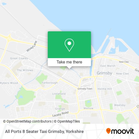 All Ports 8 Seater Taxi Grimsby map