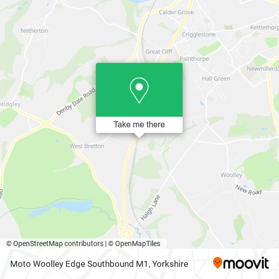 Moto Woolley Edge Southbound M1 map
