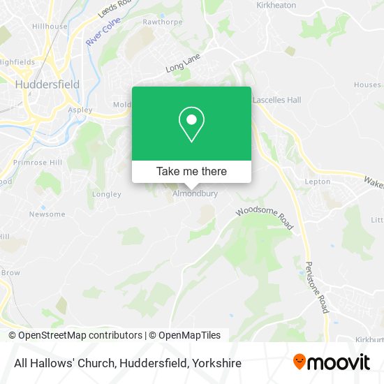 All Hallows' Church, Huddersfield map