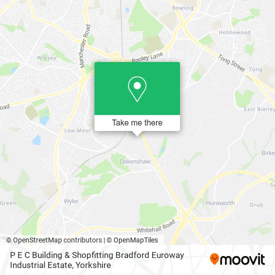 P E C Building & Shopfitting Bradford Euroway Industrial Estate map