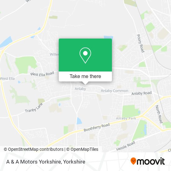 A & A Motors Yorkshire map