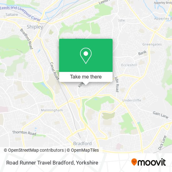 Road Runner Travel Bradford map