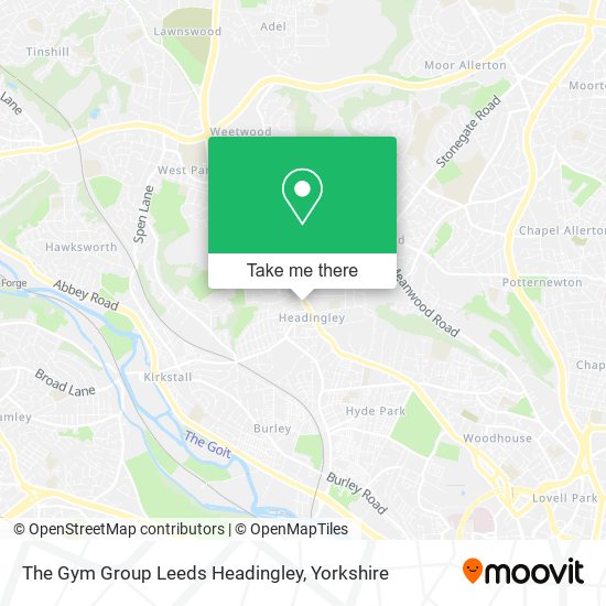 The Gym Group Leeds Headingley map