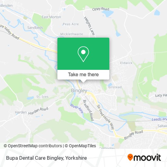 Bupa Dental Care Bingley map