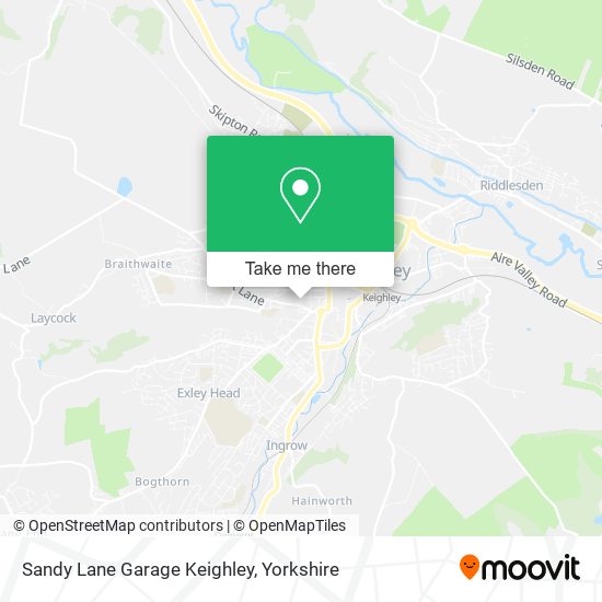 Sandy Lane Garage Keighley map