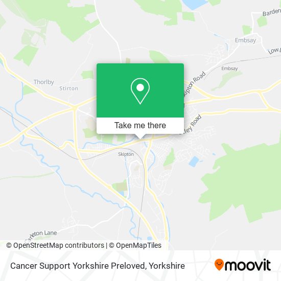 Cancer Support Yorkshire Preloved map