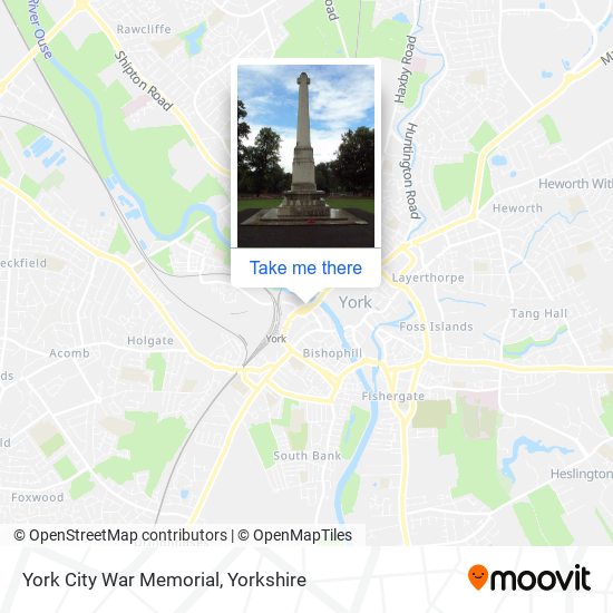 York City War Memorial map