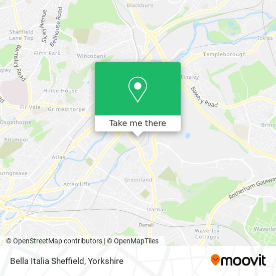 Bella Italia Sheffield map