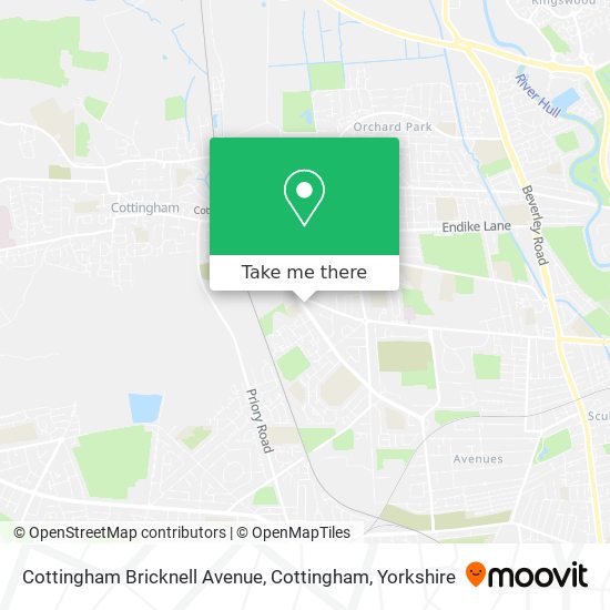 Cottingham Bricknell Avenue, Cottingham map