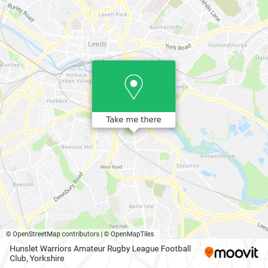 Hunslet Warriors Amateur Rugby League Football Club map