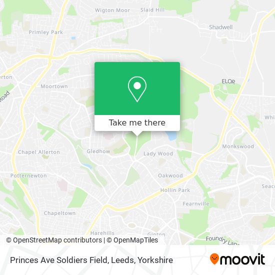Princes Ave Soldiers Field, Leeds map