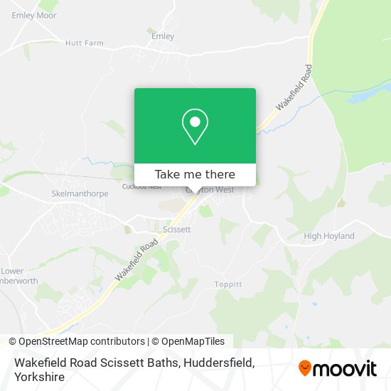 Wakefield Road Scissett Baths, Huddersfield map