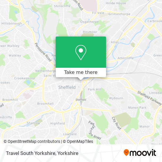 Travel South Yorkshire map