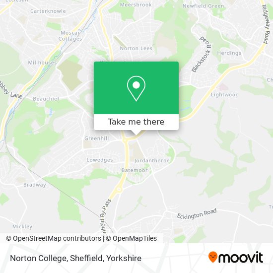 Norton College, Sheffield map