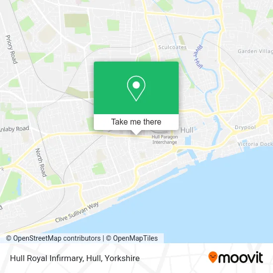 Hull Royal Infirmary, Hull map