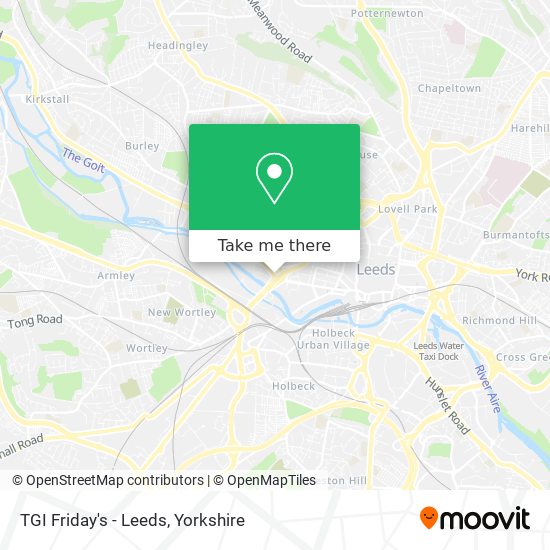 TGI Friday's - Leeds map