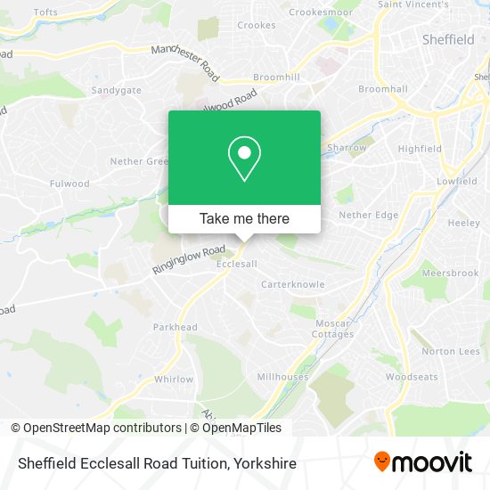 Sheffield Ecclesall Road Tuition map