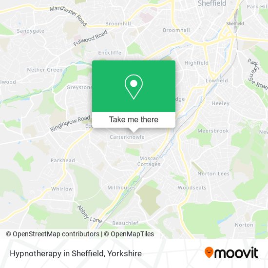 Hypnotherapy in Sheffield map