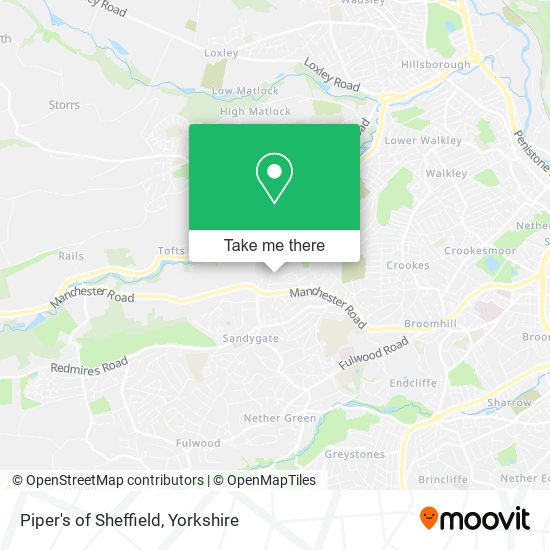 Piper's of Sheffield map
