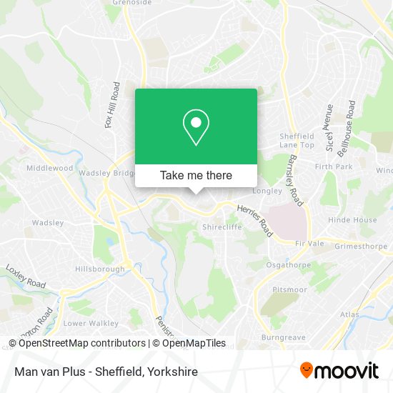 Man van Plus - Sheffield map