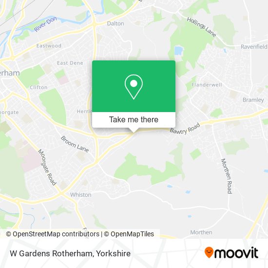 W Gardens Rotherham map