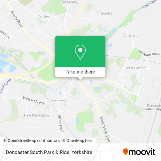 Doncaster South Park & Ride map