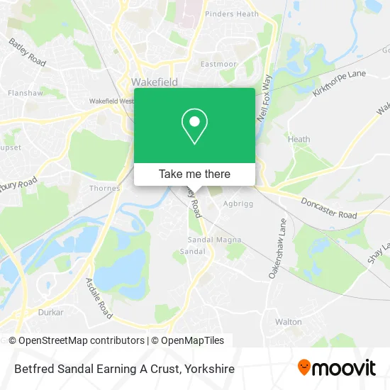 Betfred Sandal Earning A Crust map