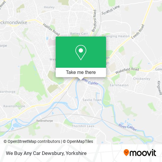 We Buy Any Car Dewsbury map