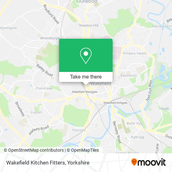 Wakefield Kitchen Fitters map