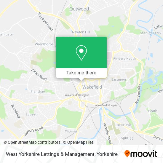 West Yorkshire Lettings & Management map