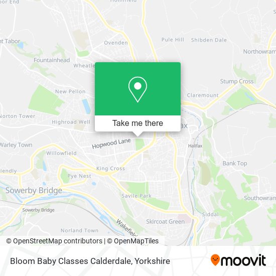 Bloom Baby Classes Calderdale map