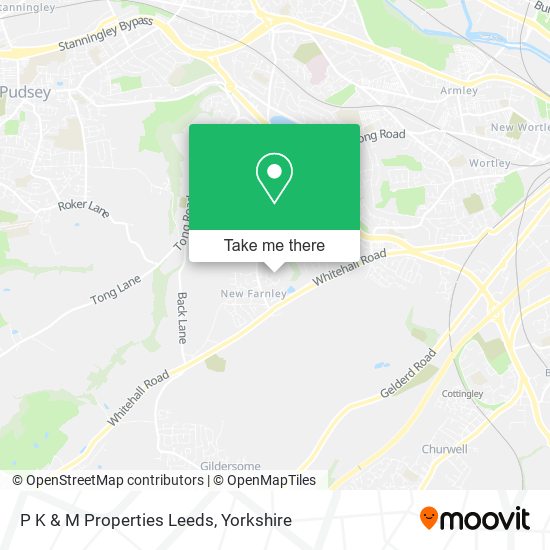 P K & M Properties Leeds map