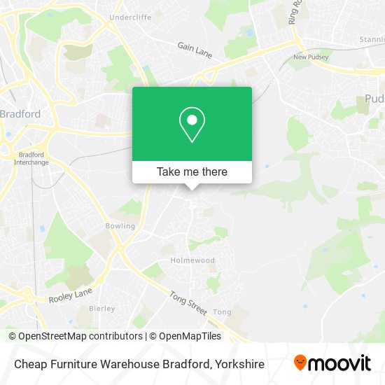 Cheap Furniture Warehouse Bradford map